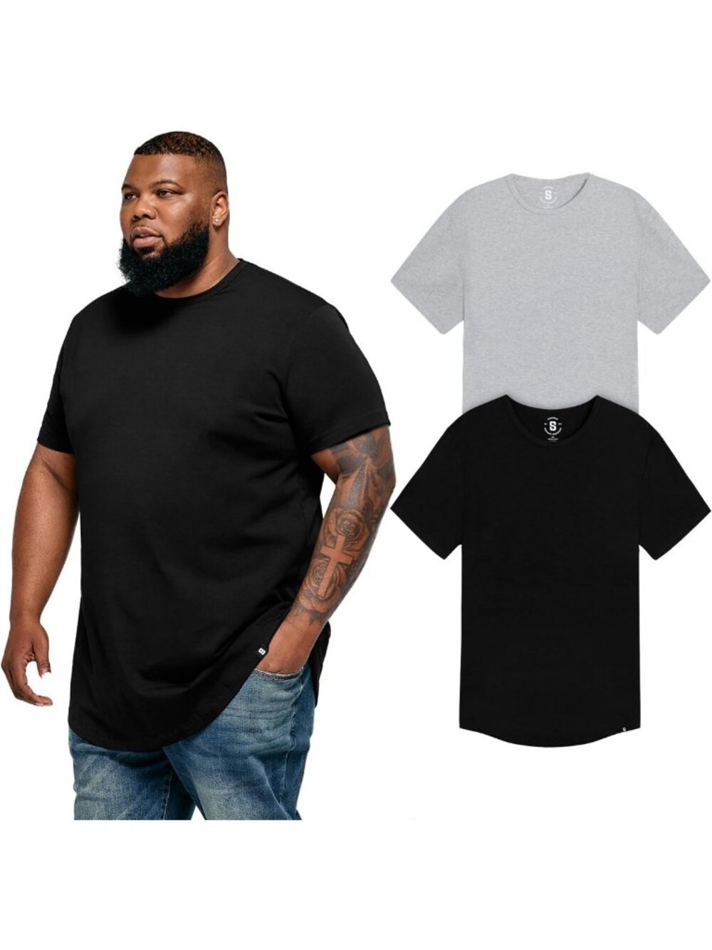 Big & Tall Men's Stretch Cotton Crewneck T-Shirts, Sizes XL-8XL, Comfortable Fit
